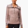 Stripe Detail Zip Front Sweater NEUTRAL MULTI 1 Stripe Detail Zip Front Sweater NEUTRAL MULTI -Varley Shop ACTW238178NUMPRODUCT 01