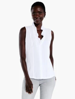 Ruffled Around Tank PAPER WHITE