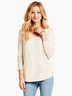Vital V Neck Sweater PUTTY -Varley Shop ALL1195 PUT PRODUCT 01