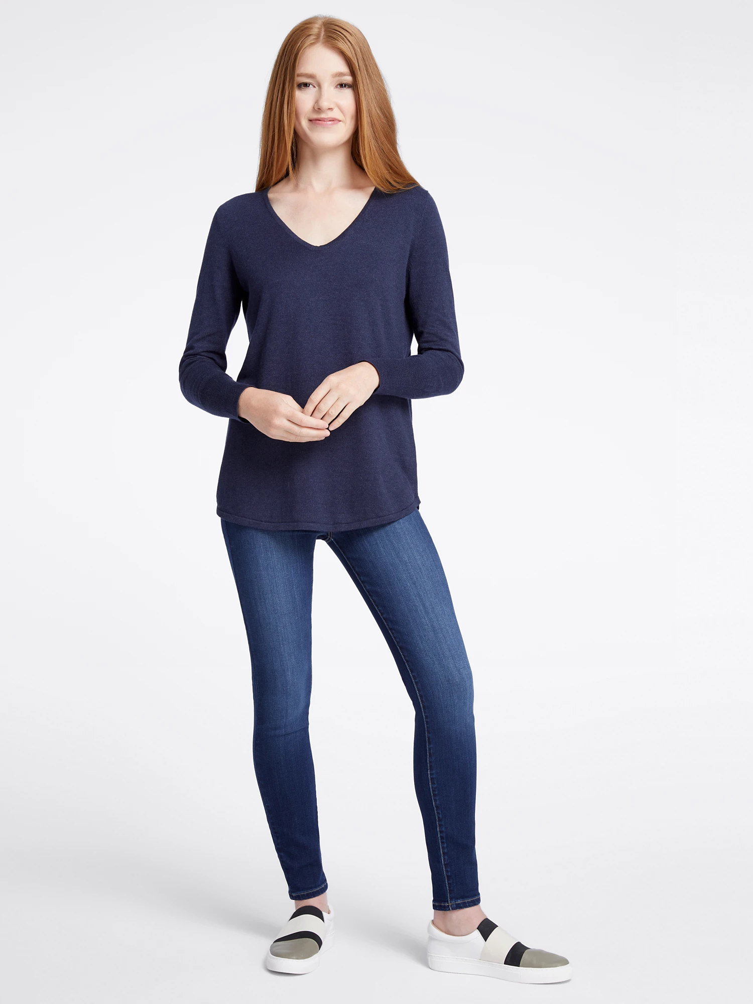 Vital V Neck Sweater DARK INDIGO 6 Vital V Neck Sweater DARK INDIGO - Image 4