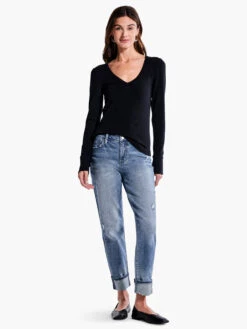 Perfect Rib Knit Cuffed Top -Varley Shop F231007BLXPRODUCT 04