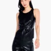 Faux Leather Twist Front Tank BLACK ONYX -Varley Shop F231043BLXPRODUCT 01