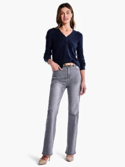 Waffle Stitch V-Neck Sweater DARK INDIGO -Varley Shop F231168DIDPRODUCT 04