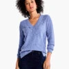 Waffle Stitch V-Neck Sweater IRIS 1 Waffle Stitch V-Neck Sweater IRIS -Varley Shop F231168IRSPRODUCT 01