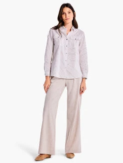 Sleek Striped Shirt NEUTRAL MULTI -Varley Shop F231641NUMPRODUCT 05