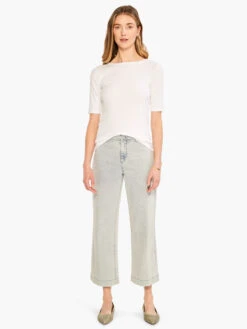 Perfect Knit Rib Elbow Sleeve Boat Neck Tee PAPER WHITE 9 Perfect Knit Rib Elbow Sleeve Boat Neck Tee PAPER WHITE -Varley Shop M231049PWHPRODUCT 04