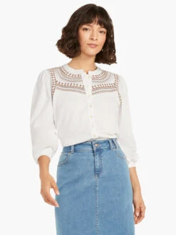 Embroidered Pop Shirt WHITE MULTI
