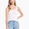Drapey Rib Scoop Tank PAPER WHITE -Varley Shop M231087PWHPRODUCT 01
