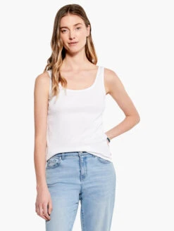 Drapey Rib Scoop Tank PAPER WHITE