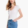 Drapey Rib Scrunch Tee PAPER WHITE 1 Drapey Rib Scrunch Tee PAPER WHITE -Varley Shop M231088PWHPRODUCT 01