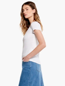 Drapey Rib Scrunch Tee PAPER WHITE -Varley Shop M231088PWHPRODUCT 02