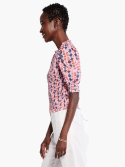 Geo Dots Smocked Top PINK MULTI -Varley Shop M231640PKMPRODUCT 02