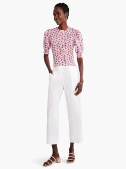 Geo Dots Smocked Top PINK MULTI -Varley Shop M231640PKMPRODUCT 04