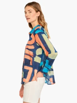 Love Art Joy Crinkle Shirt INDIGO MULTI 9 Love Art Joy Crinkle Shirt INDIGO MULTI -Varley Shop M231643IMIPRODUCT 02