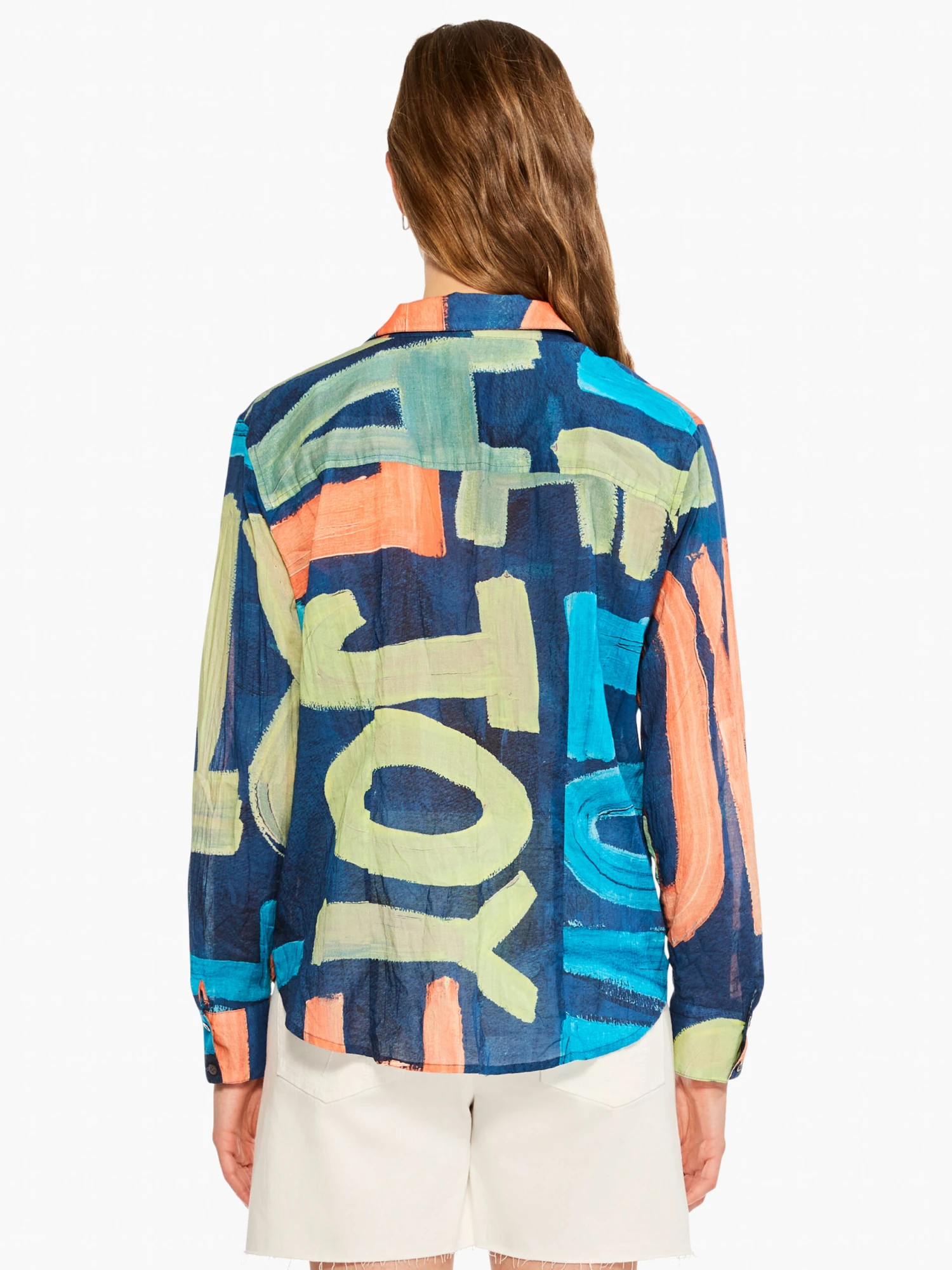 Love Art Joy Crinkle Shirt INDIGO MULTI 6 Love Art Joy Crinkle Shirt INDIGO MULTI - Image 4