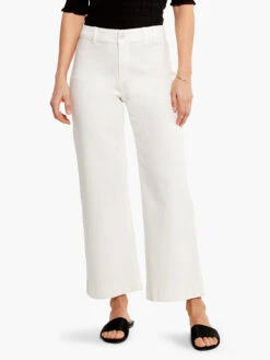 NZ Denim Mid Rise Wide-Leg Crop Jean PAPER WHITE