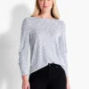 NZT Sweet Dreams Ruched Sleeve Crew Neck GREY MIX -Varley Shop NZTF232037GRMPRODUCT 01