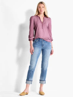 NZT Long Sleeve Henley MAHOGANY -Varley Shop NZTF232048MAHPRODUCT 04