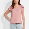 NZT Short Sleeve Tulip Sleeve Scoop Tee GINGER ROSE -Varley Shop NZTM232014GREPRODUCT 01