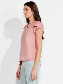 NZT Short Sleeve Tulip Sleeve Scoop Tee GINGER ROSE -Varley Shop NZTM232014GREPRODUCT 02