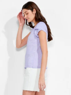 NZT Short Sleeve Tulip Sleeve Scoop Tee JUICY VIOLET -Varley Shop NZTM232014JVLPRODUCT 02
