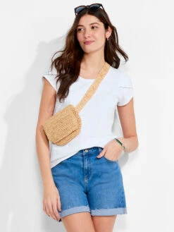 NZT Short Sleeve Tulip Sleeve Scoop Tee PAPER WHITE