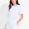 NZT Short Sleeve Round Neck French Terry Top PAPER WHITE -Varley Shop NZTM232017PWHPRODUCT 01