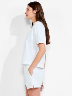 NZT Short Sleeve Round Neck French Terry Top PAPER WHITE -Varley Shop NZTM232017PWHPRODUCT 02