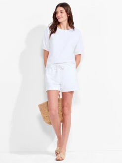 NZT Short Sleeve Round Neck French Terry Top PAPER WHITE -Varley Shop NZTM232017PWHPRODUCT 04