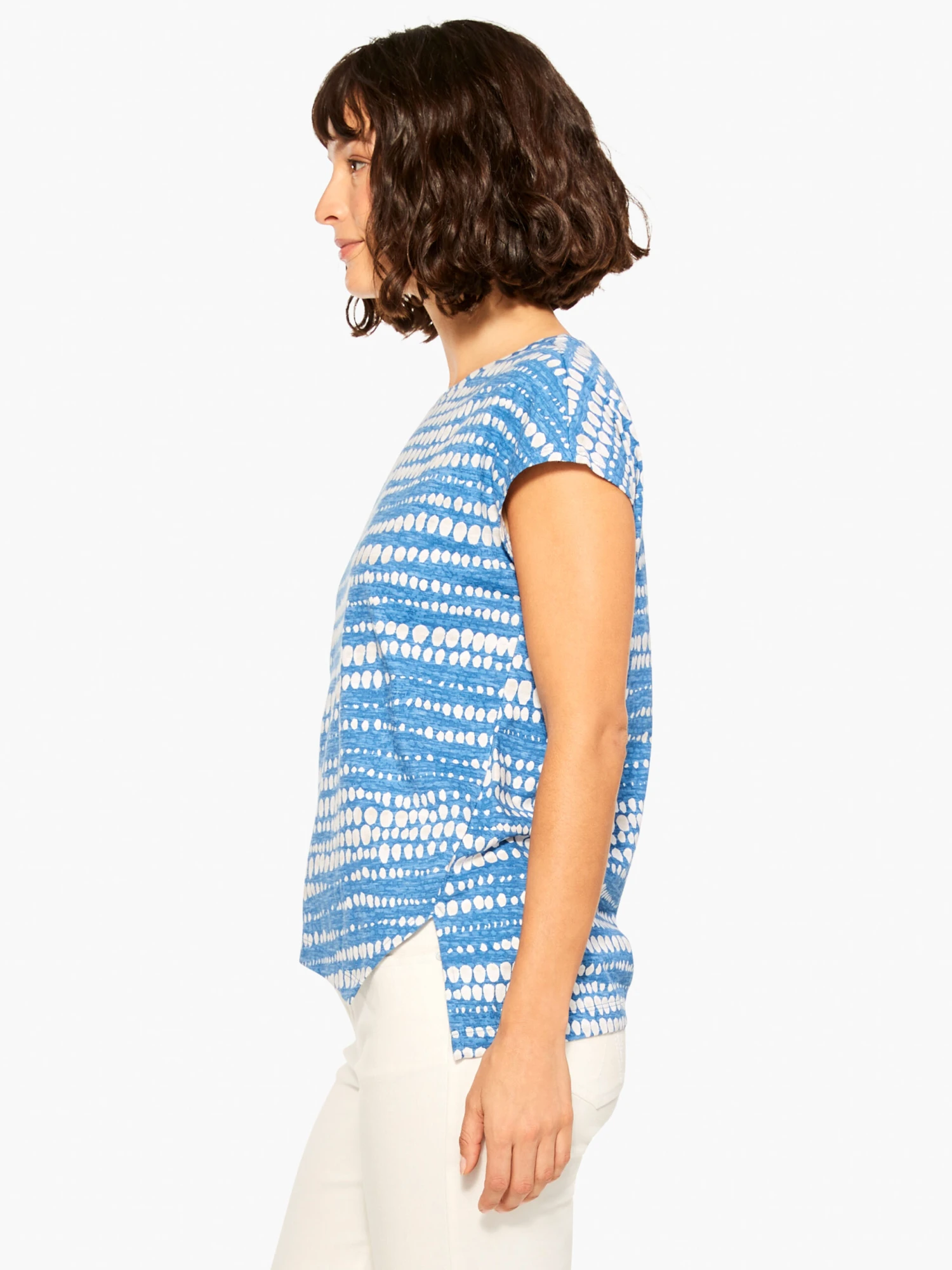 NZT Dotty Lines Short Sleeve Crew Assymetrical Tee BLUE MULTI 4 NZT Dotty Lines Short Sleeve Crew Assymetrical Tee BLUE MULTI - Image 2