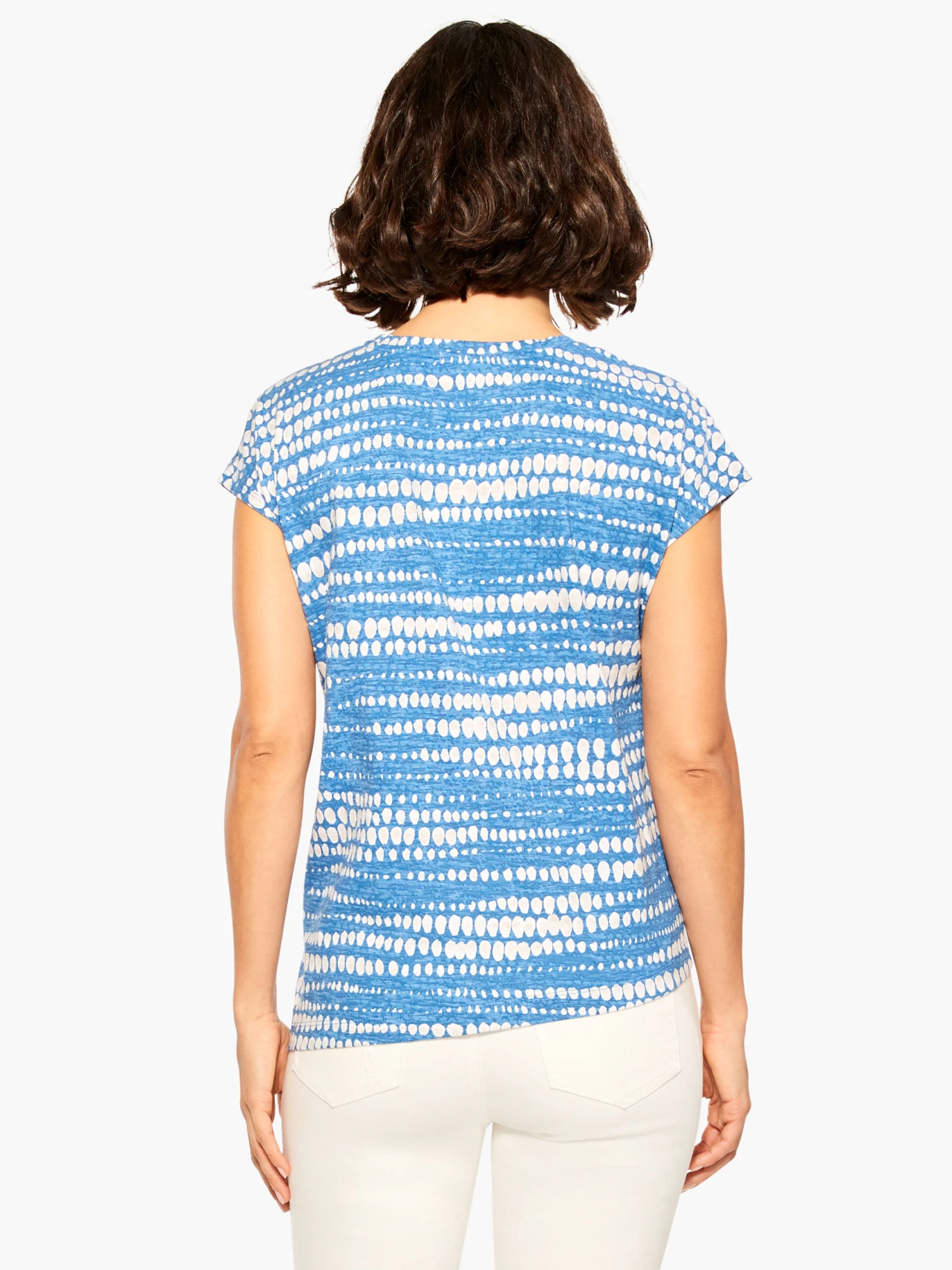 NZT Dotty Lines Short Sleeve Crew Assymetrical Tee BLUE MULTI 5 NZT Dotty Lines Short Sleeve Crew Assymetrical Tee BLUE MULTI - Image 3