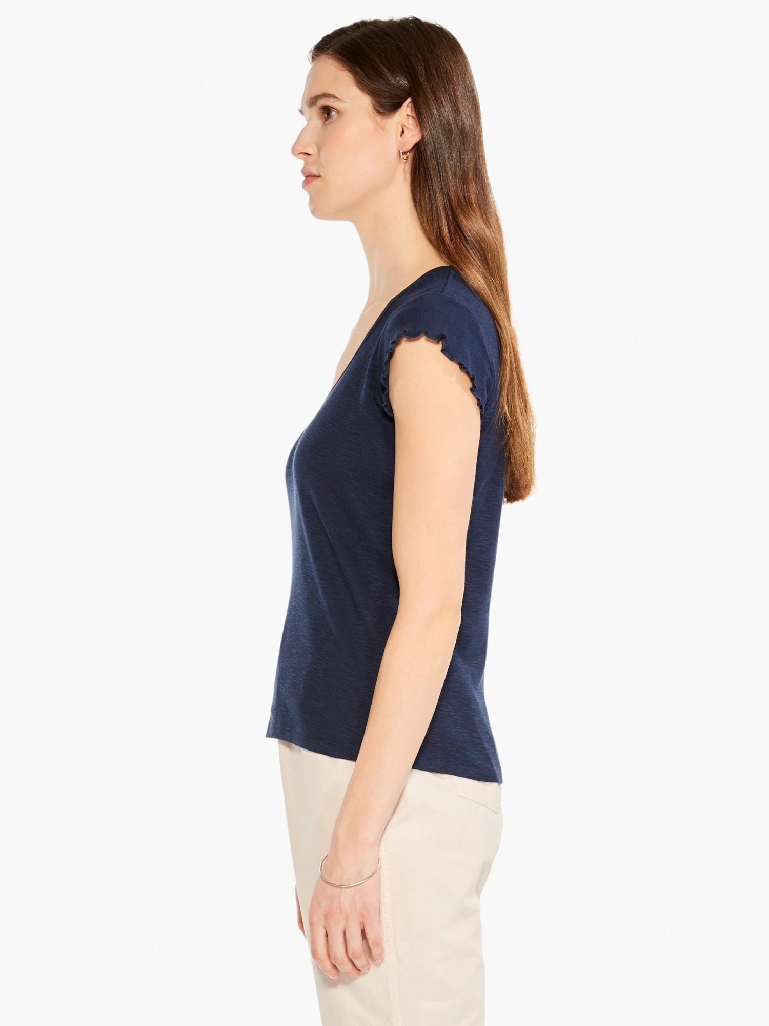 NZT Short Sleeve Scoop Lettuce Edge Tee 4 NZT Short Sleeve Scoop Lettuce Edge Tee - Image 2