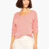 NZT Elbow Sleeve V Striped Tee ORANGE MULTI 1 NZT Elbow Sleeve V Striped Tee ORANGE MULTI -Varley Shop NZTM232027ORMPRODUCT 01