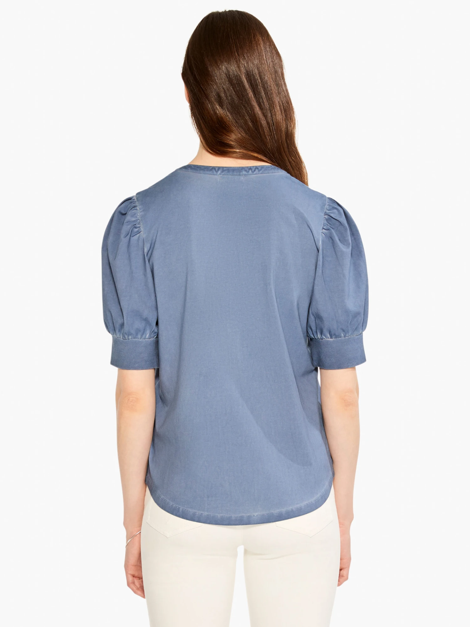 NZT Elbow Sleeve Split Neck Tee CHINA BLUE 5 NZT Elbow Sleeve Split Neck Tee CHINA BLUE - Image 3