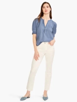 NZT Elbow Sleeve Split Neck Tee CHINA BLUE 9 NZT Elbow Sleeve Split Neck Tee CHINA BLUE -Varley Shop NZTM232030CHBPRODUCT 04