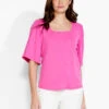 NZT Square Neck Flutter Sleeve Tee FREESIA 1 NZT Square Neck Flutter Sleeve Tee FREESIA -Varley Shop NZTS231017FREPRODUCT 01