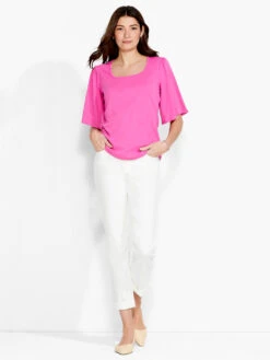 NZT Square Neck Flutter Sleeve Tee FREESIA -Varley Shop NZTS231017FREPRODUCT 04