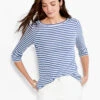 NZT 3/4 Sleeve Stripe Boat Tee 1 NZT 3/4 Sleeve Stripe Boat Tee -Varley Shop NZTS231073BLTPRODUCT 01