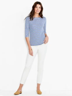 NZT 3/4 Sleeve Stripe Boat Tee 9 NZT 3/4 Sleeve Stripe Boat Tee -Varley Shop NZTS231073BLTPRODUCT 04
