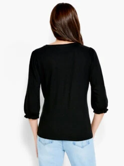 NZT Crew Neck 3/4 Pleated Sleeve Tee -Varley Shop NZTS231088BLXPRODUCT 03