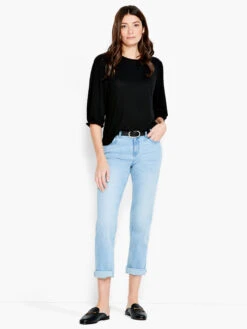 NZT Crew Neck 3/4 Pleated Sleeve Tee -Varley Shop NZTS231088BLXPRODUCT 04