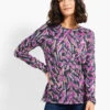 NZT Sweet Dreams Long Sleeve Printed Vines Tee PINK MULTI -Varley Shop NZTW232054PKMPRODUCT 01