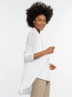 Lightweight Long Back Of The Chair Cardigan PAPER WHITE