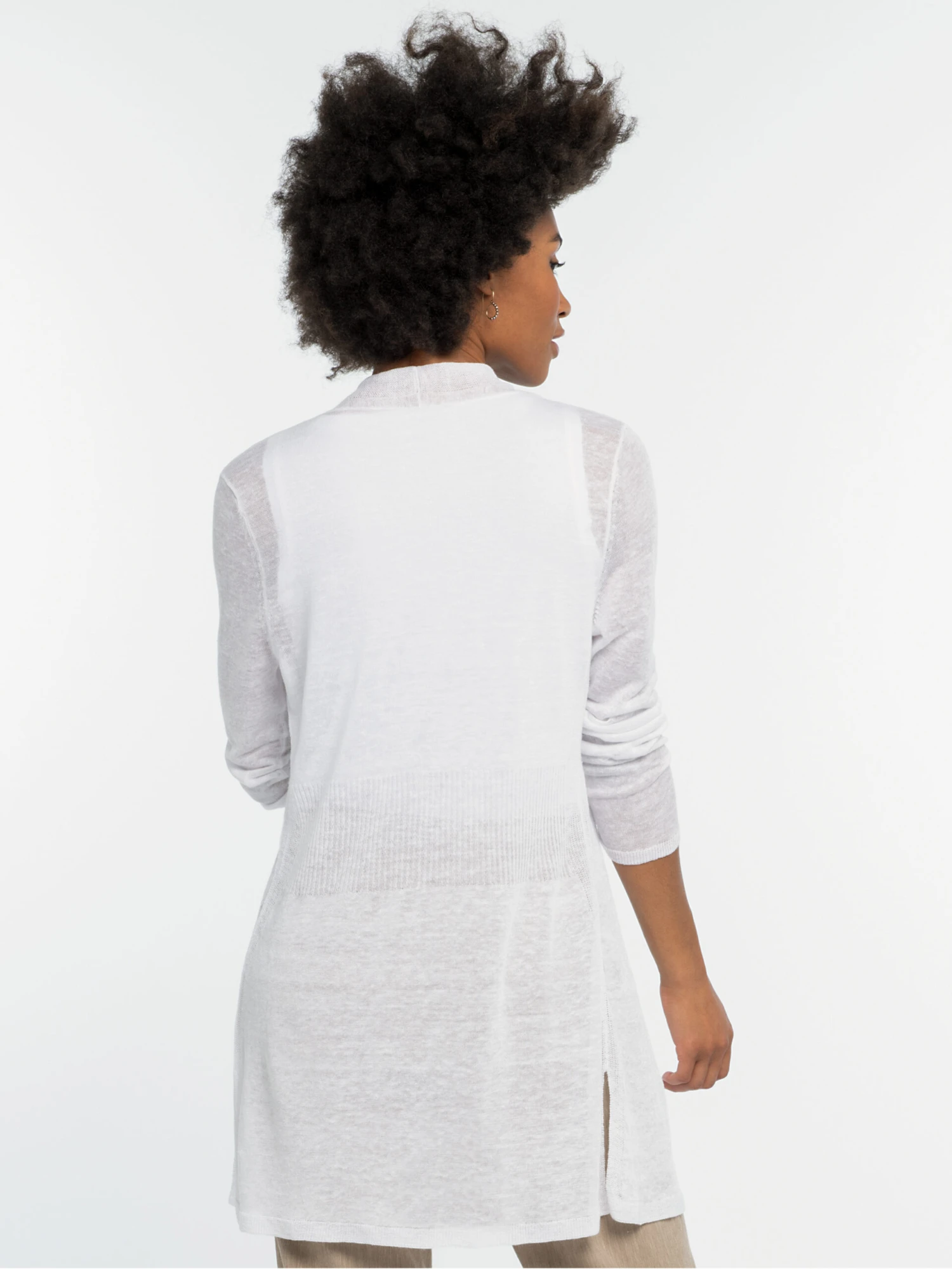 Lightweight Long Back Of The Chair Cardigan PAPER WHITE 4 Lightweight Long Back Of The Chair Cardigan PAPER WHITE - Image 2