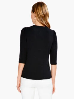 Drapey Rib Puff Sleeve Tee -Varley Shop S231009BLXPRODUCT 03