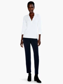 Drapey Rib Collared Top PAPER WHITE -Varley Shop S231049PWHPRODUCT 04