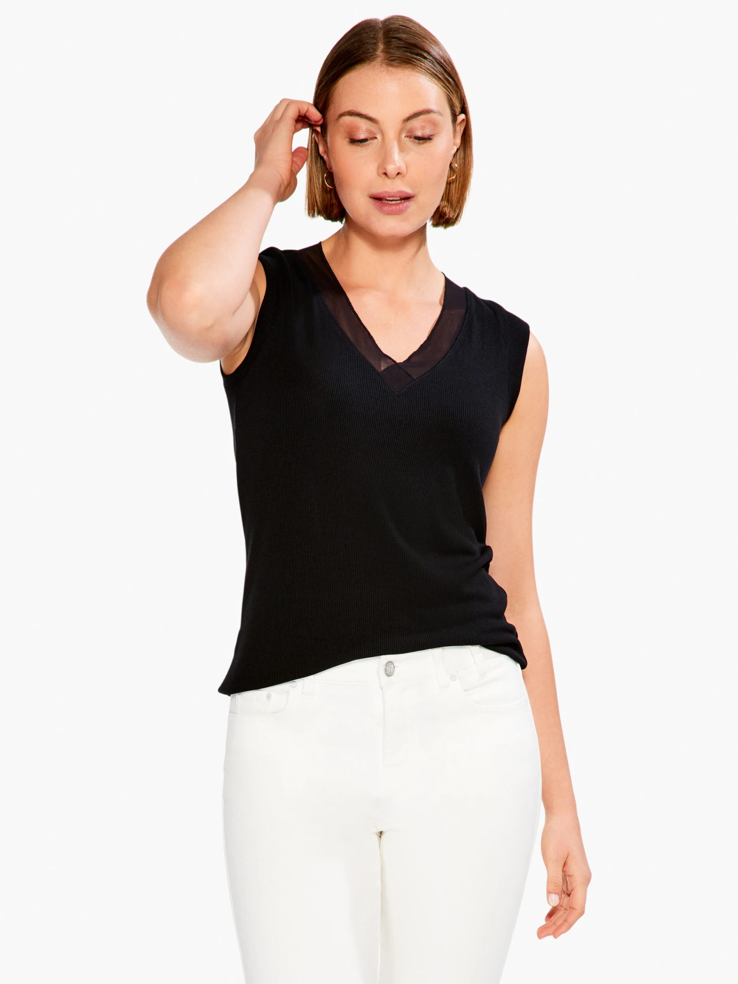 Drapey Rib Mesh Trim Tank 3 Drapey Rib Mesh Trim Tank