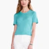 Crew Neck Short Sleeve Sweater Tee AQUA 2 Crew Neck Short Sleeve Sweater Tee AQUA -Varley Shop S231101AQUPRODUCT 01