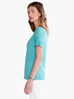 Crew Neck Short Sleeve Sweater Tee AQUA -Varley Shop S231101AQUPRODUCT 02