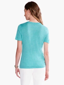 Crew Neck Short Sleeve Sweater Tee AQUA -Varley Shop S231101AQUPRODUCT 03